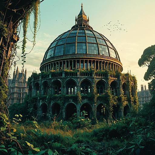 Overgrown Abandoned Big Ben with Geodesic Dome