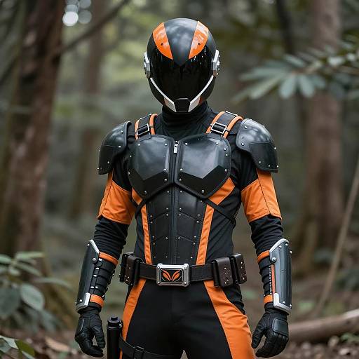 Black and Orange Futuristic Cosplay Armor