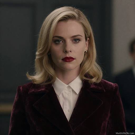 Blonde Woman in Velvet Coat Photograph