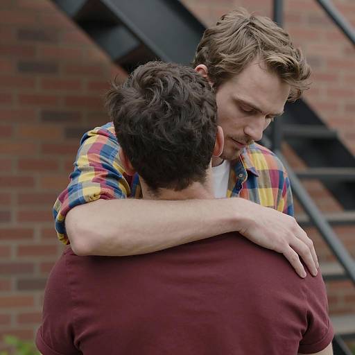 Intimate Embrace Between Two Men