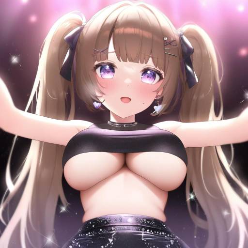 Anime Girl with Twintails in Nightclub