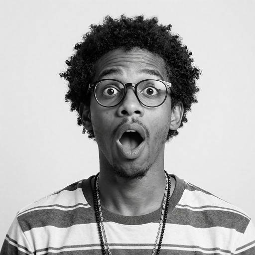 Surprised African Man in Monochrome