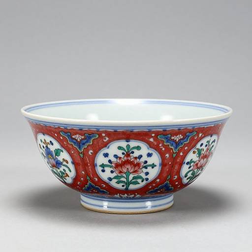 Chinoiserie Floral Ceramic Bowl Art