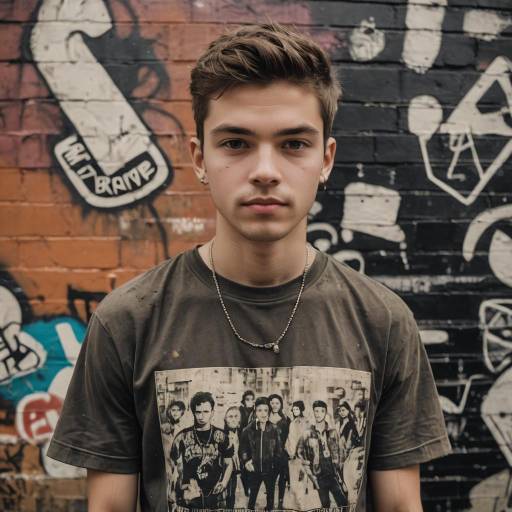 Urban Teen Portrait with Graffiti Background