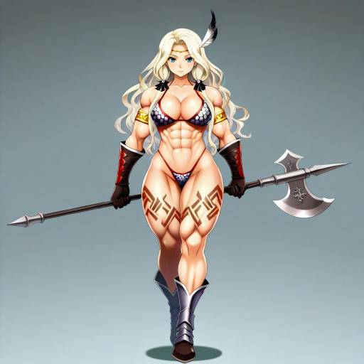 Illustration of Amazon (dragon's crown), dragon's crown in the style of Saishosaisekojo