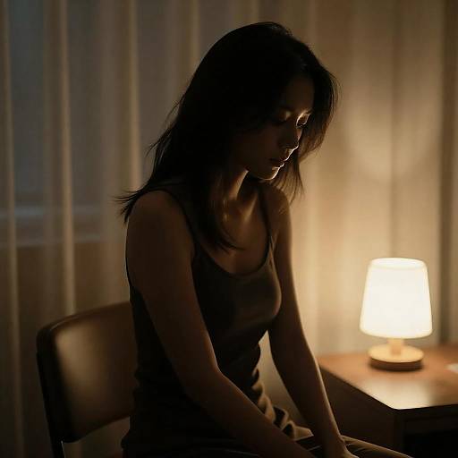 Moody Window Light Portrait of Woman