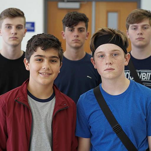 Group of Teenage Boys Indoors