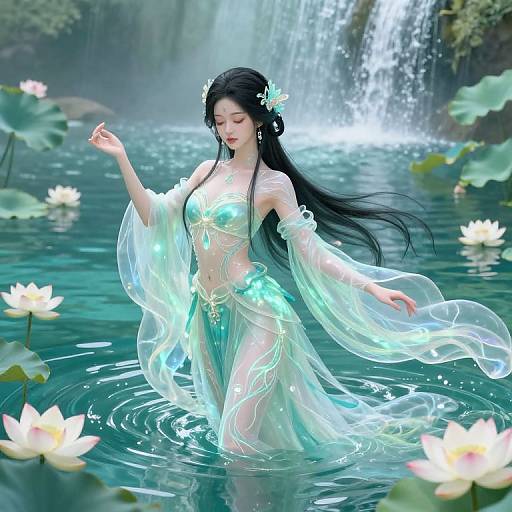 Serene Water Spirit Emerging Gracefully