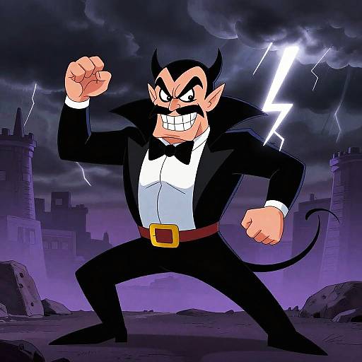 Menacing 80s Cartoon Villain Pose