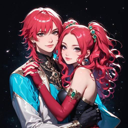Elegant Fashionable Couple in Contrast Elegant Fashionable Couple in Contrast