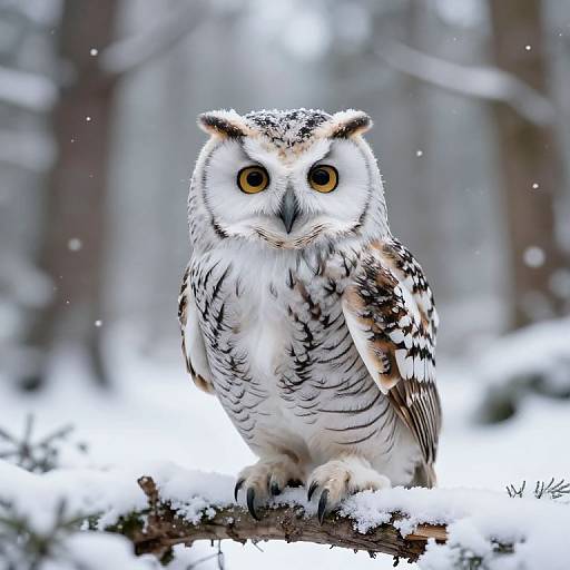Serene Owl in Winter Wonderland