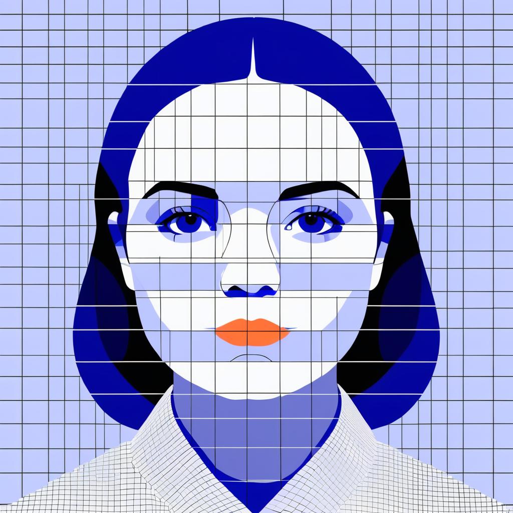 Woman's Face in Agnes Martin Style