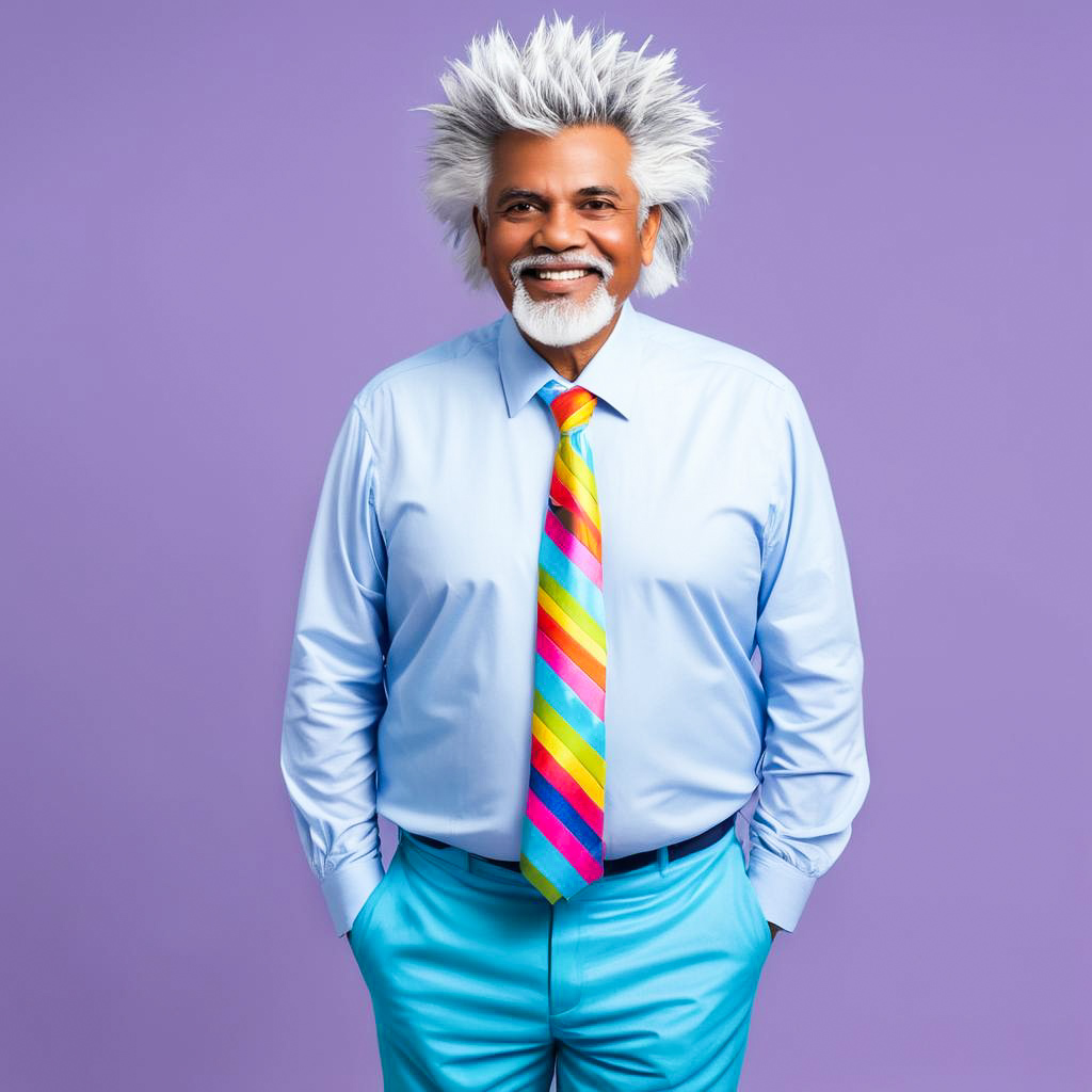 Cheerful Older Man in Parade Costume