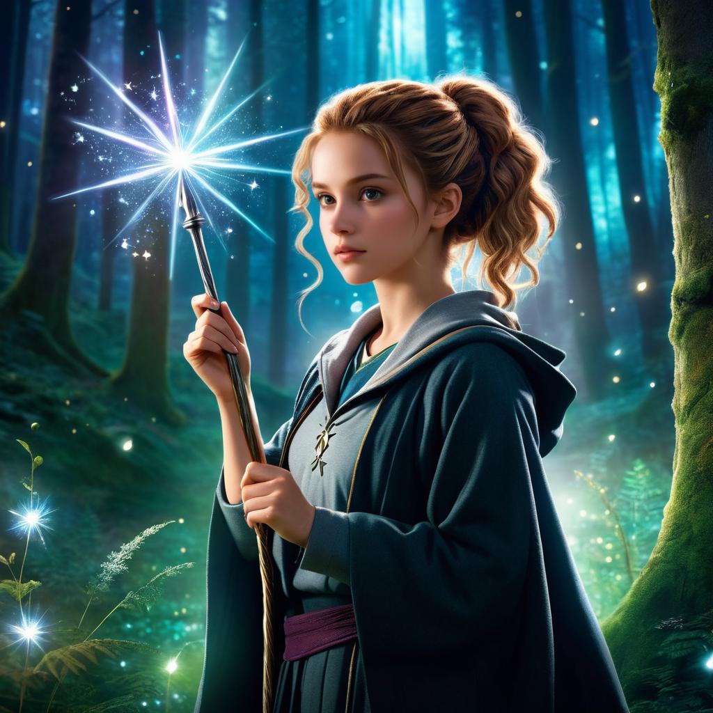 Anime Hermione in Enchanted Forest