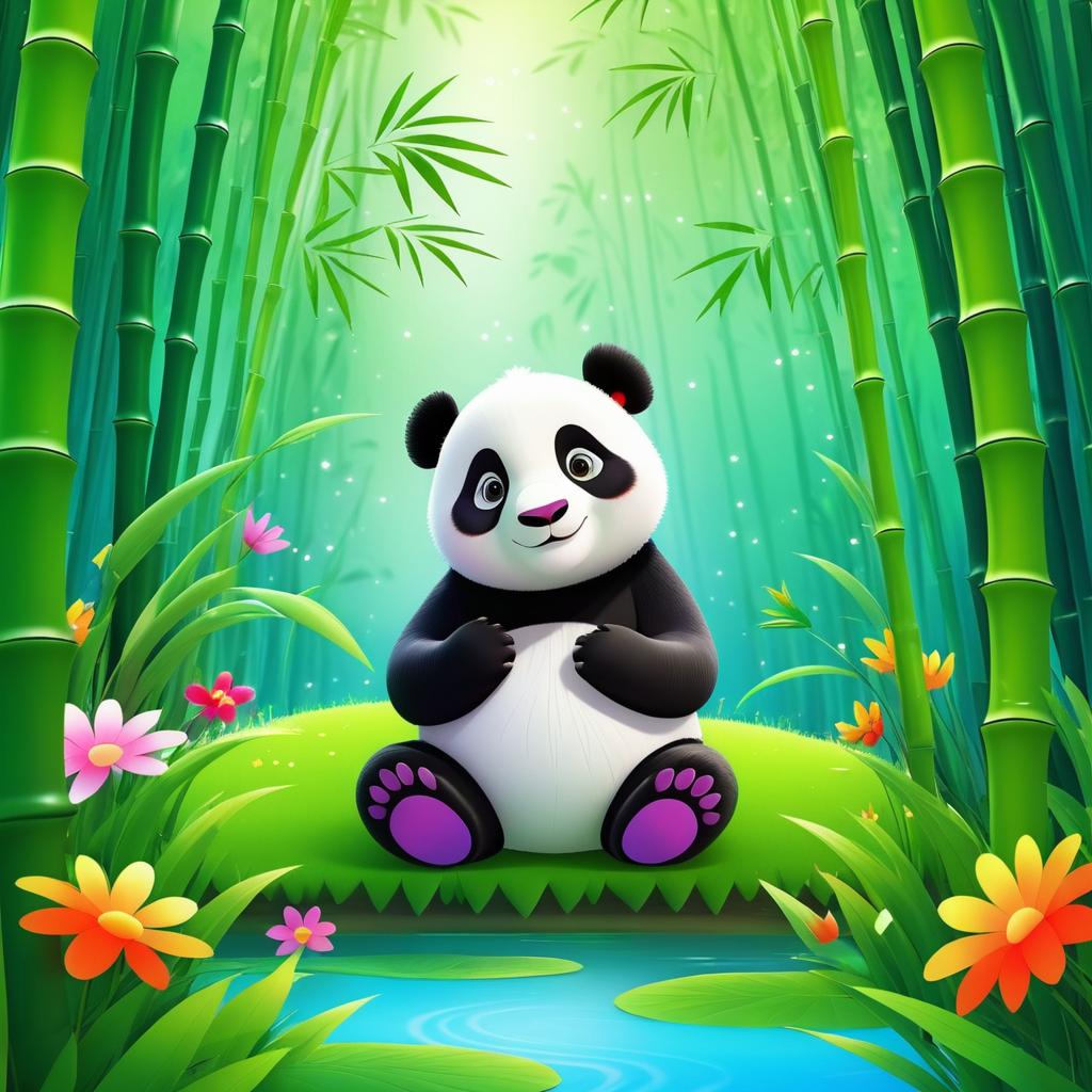 Serene Panda in a Bamboo Wonderland