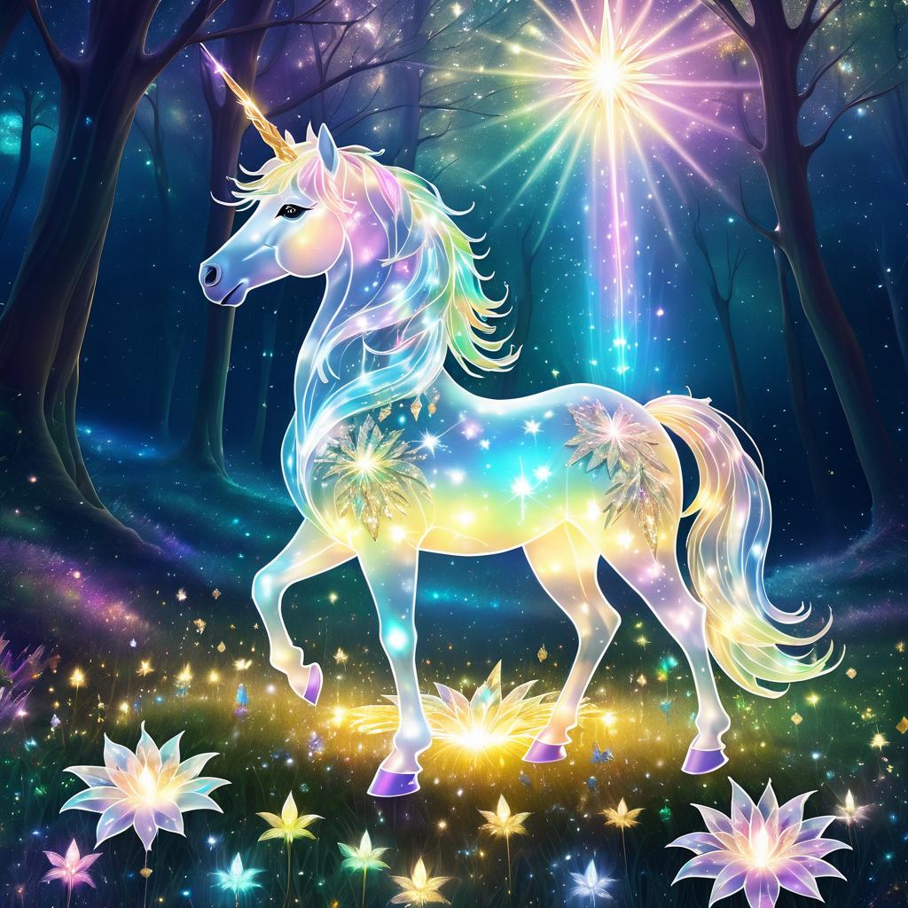 Radiant Unicorn in a Glowing Meadow