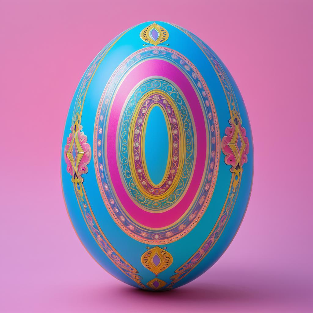 Vibrant Easter Egg Design with Pink Background