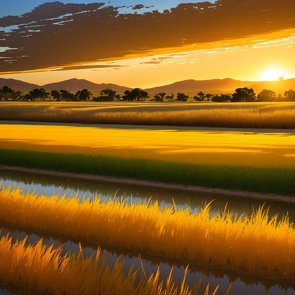 Golden Oasis Haven in Warm Light