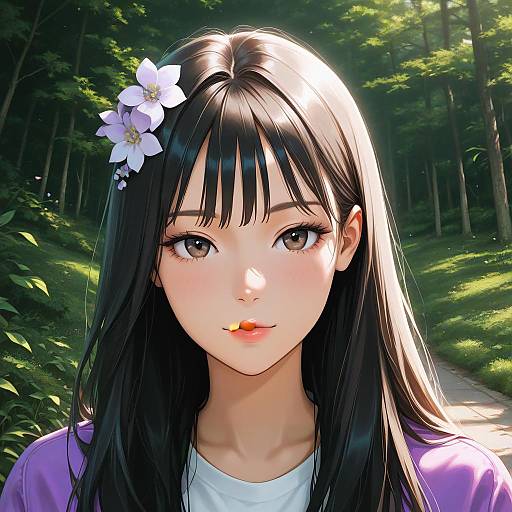 Surreal Portrait of Young Woman in Nature