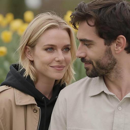 Intimate Outdoor Moment Between Couple