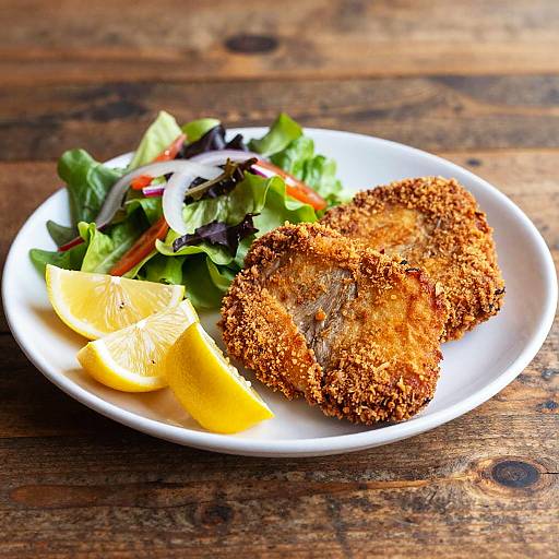 Golden Milanesa Plate with Fresh Salad