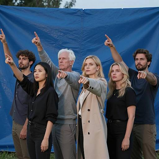 Vibrant Group Pose at Dusk