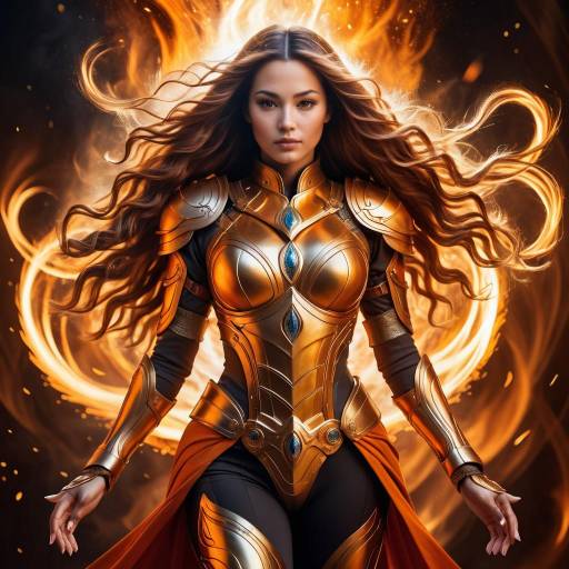 Fierce Warrior in Fiery Armor