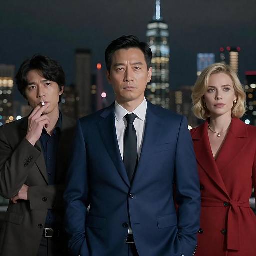 Nighttime City Skyline Portrait