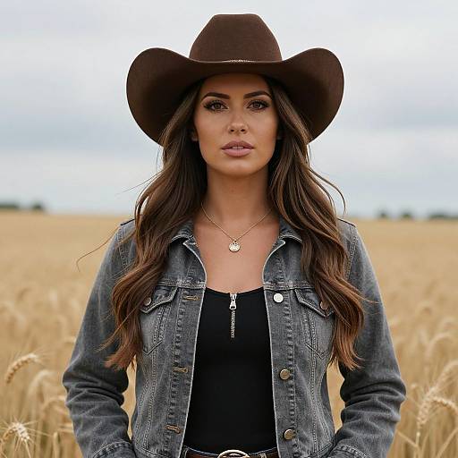 Confident Woman in Wheat Field