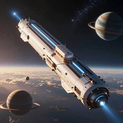 Futuristic Space Elevator at Sunrise