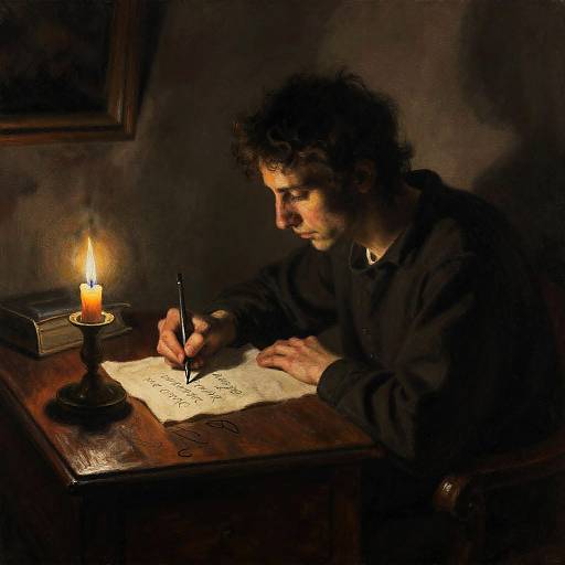 Charcoal Poet by Candlelight
