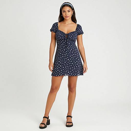 Casual Summer Navy Floral Dress