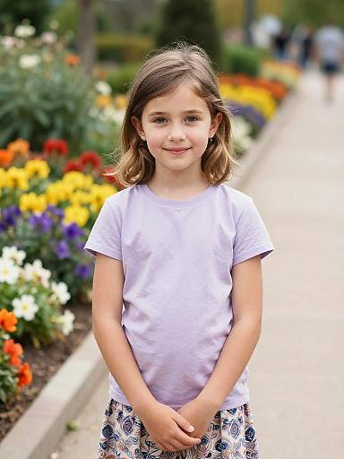 Young Girl in Flower Garden Portrait