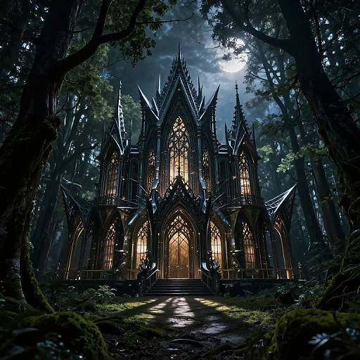 Biomechanical Palace in Dark Forest
