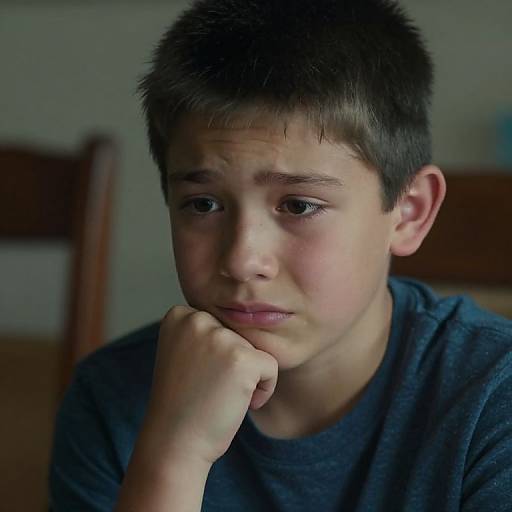 Sorrowful Boy Reflecting Consumerism