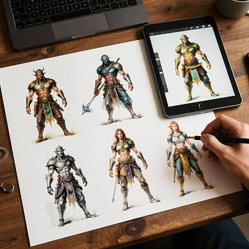 Fantasy Sci-Fi Character Art Workspace