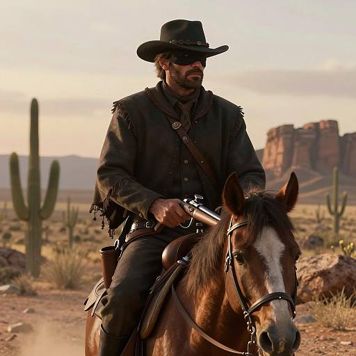 Lone Gunslinger in Sunset Plains