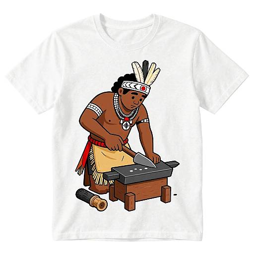 Indigenous Male Blacksmith Vector Art