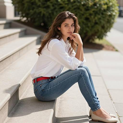 Sunlit Portrait of a Young Woman