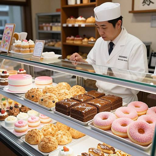 Traditional Japanese Bakery Showcase