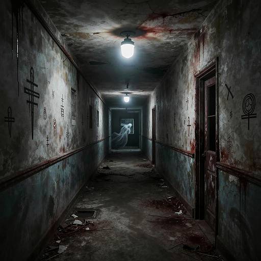 Haunted Abandoned Asylum Hallway