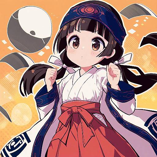 Illustration of Amayadori machi, kumamiko in the style of Torotei