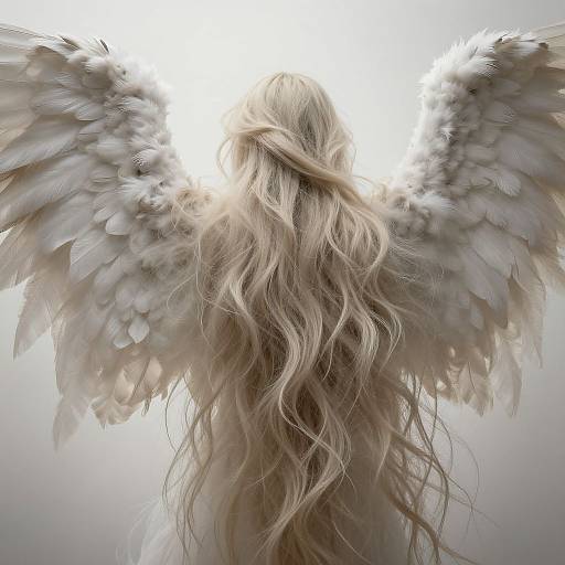 Surreal Hair-Covered Angel Wings