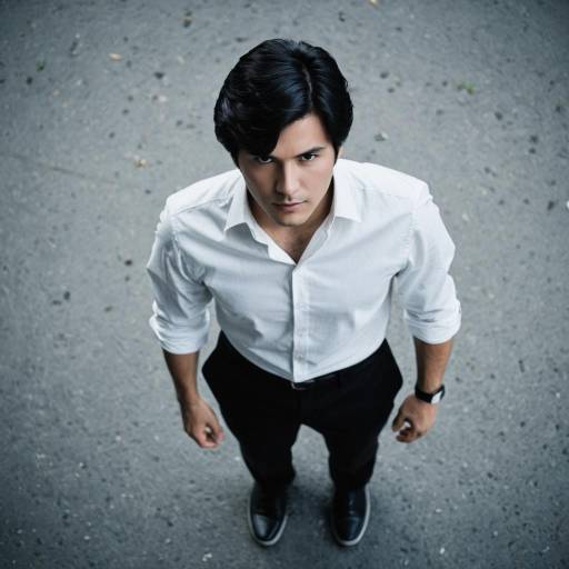 Young Man in White Shirt Overhead View