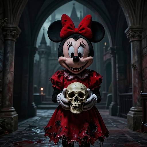 Sinister Minnie Mouse in Haunted Castle
