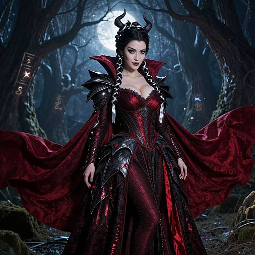 Dramatic Fantasy Woman in Maleficent Costume