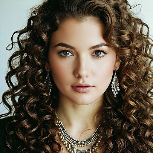 Beautiful Girl with Wavy Weaving Hairstyle