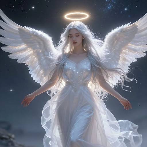 Ethereal Female Angel in Sacred Light