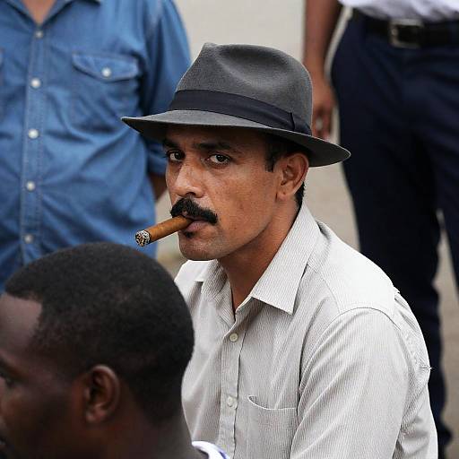 Men's Cigar Portrait in Indoor Setting