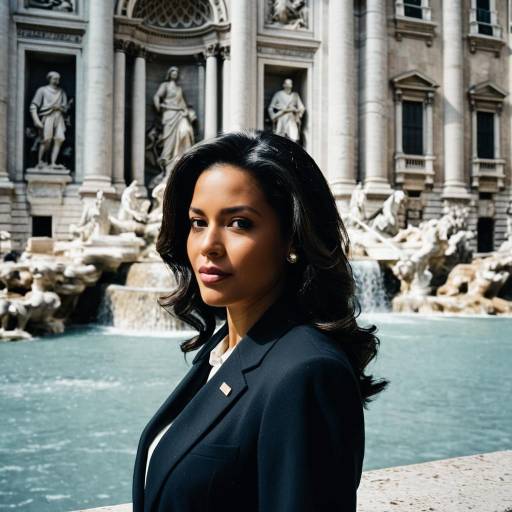 Businesswoman at Trevi Fountain Rome